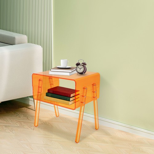 Orange rectangular side end - orange,